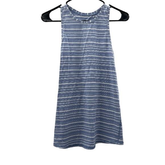 Lululemon All Tied Up Tank Top in Cut Back Stripe Tempest Blue White Sz 8 - Picture 2 of 6